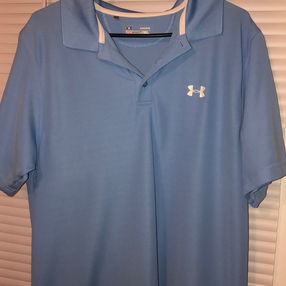 Under Armor Men’s Light Blue Heat Gear Polo.